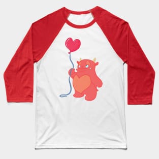 Orange Heart Balloon Monster Baseball T-Shirt